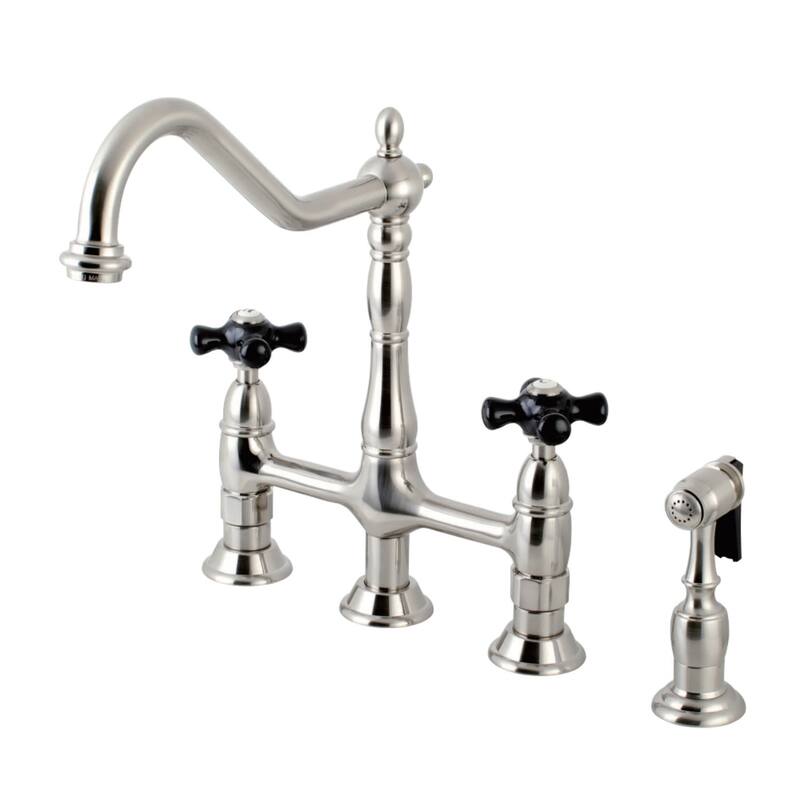 Kingston Brass Duchess 1.8 GPM Bridge Kitchen Faucet - Includes Side - Brushed Nickel