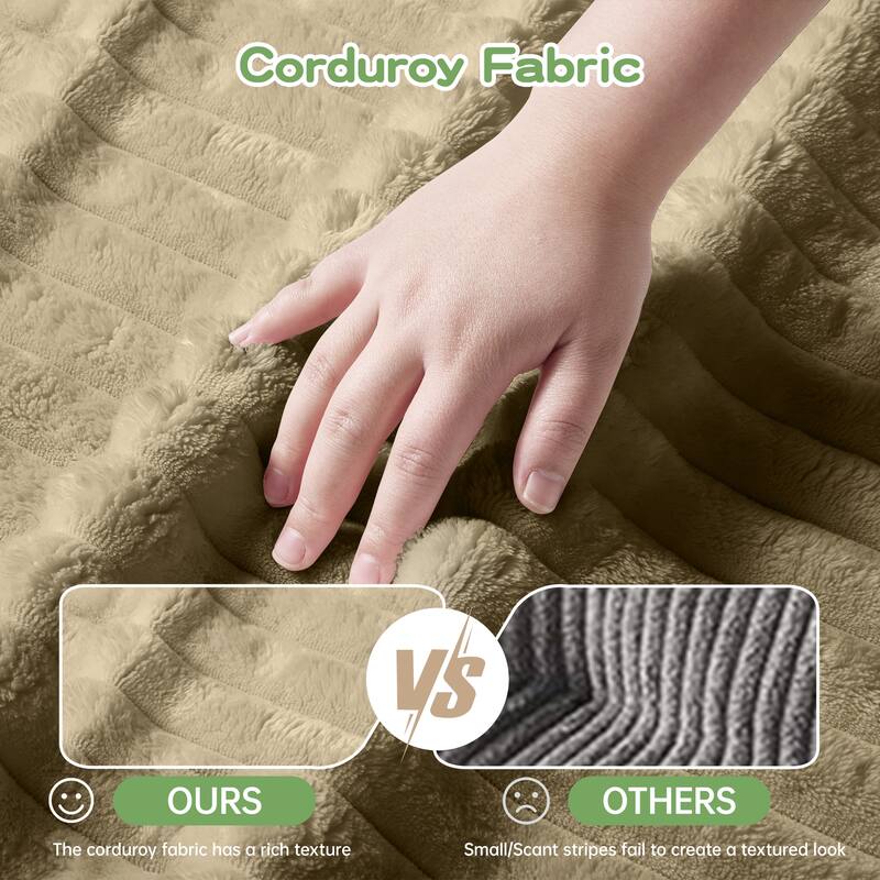 Corduroy Upholstered Armchair with Washable Covers, Deep Seat Single Couch Chair with Large Pillows, Small Space Reading Chair