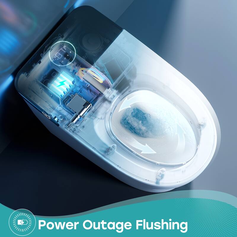 HOROW T38D Elongated Smart Toilet Bidet Foot Kick Flush Warm Water Remote White