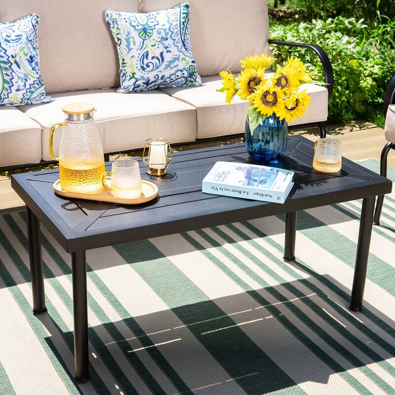 MAISON ARTS 5/7-Seat Patio Conversation Set with 3-Seat Sofa, 2/4 Single Chairs, 2-Seat Sofa and 1 Coffee Table