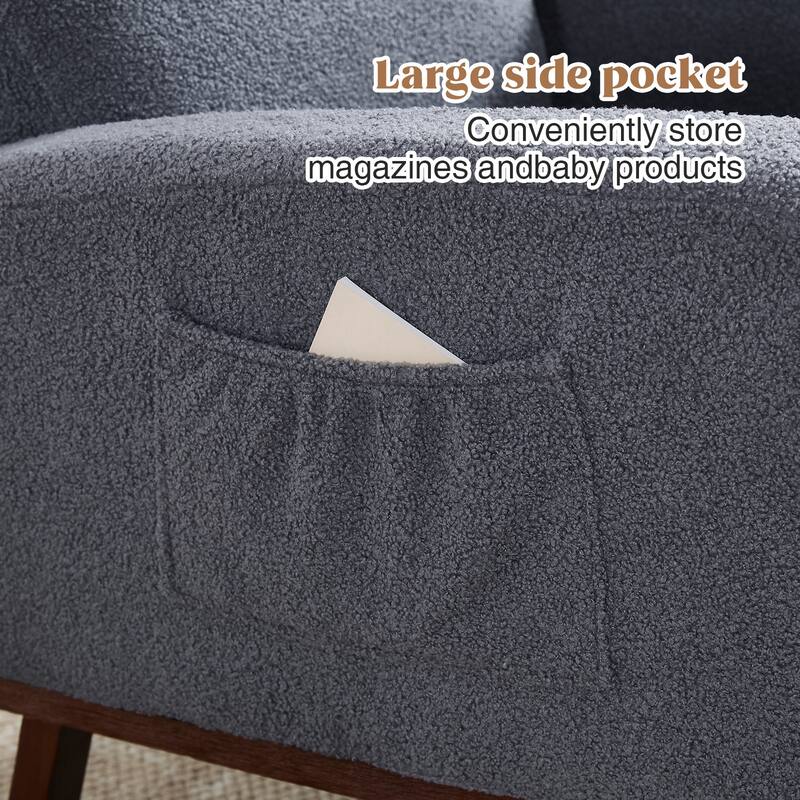HOMYKA Rocking Chair for Nursery with Footrest