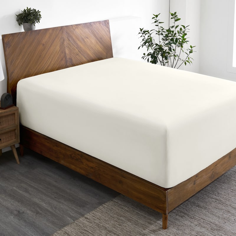 Bare Home Ultra-Soft Microfiber 22 Inch Extra Deep Pocket Fitted Sheet - Queen - Cream