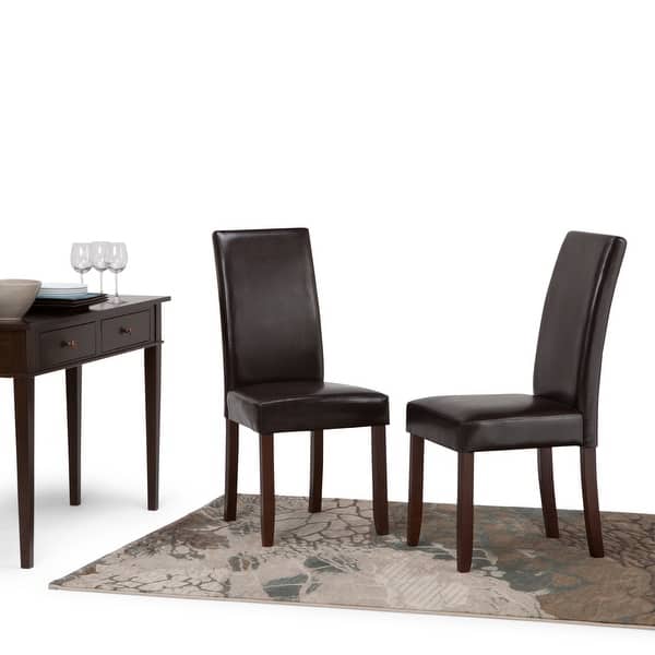 slide 2 of 113, WYNDENHALL Normandy Transitional Parson Dining Chair (Set of 2) - 18.1"w x 18.5" d x 39.4" h Tanners Brown