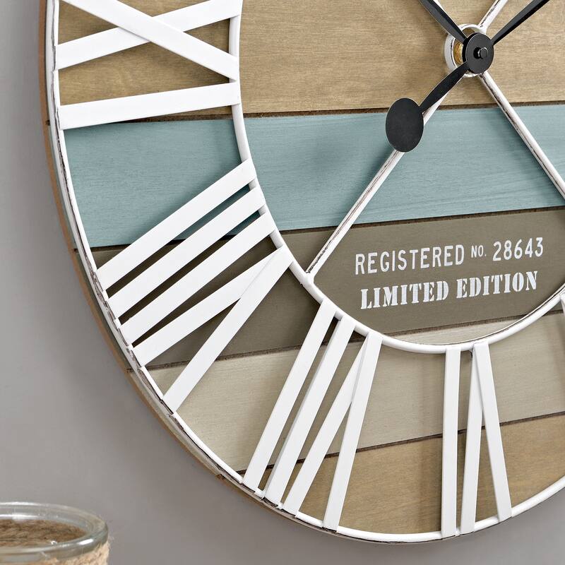 FirsTime & Co. Maritime Farmhouse Plank Wall Clock