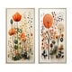 preview thumbnail 7 of 10, Designart "Colorful Botanical Pointillism" Abstract Botanicals Framed Wall Art Set Of 2 - Wall Set For Home Decor
