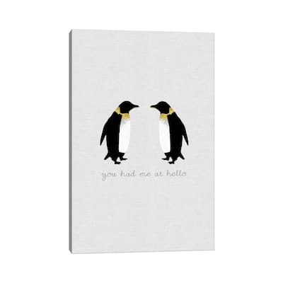 iCanvas "You Had Me Penguins" by Orara Studio Canvas Print