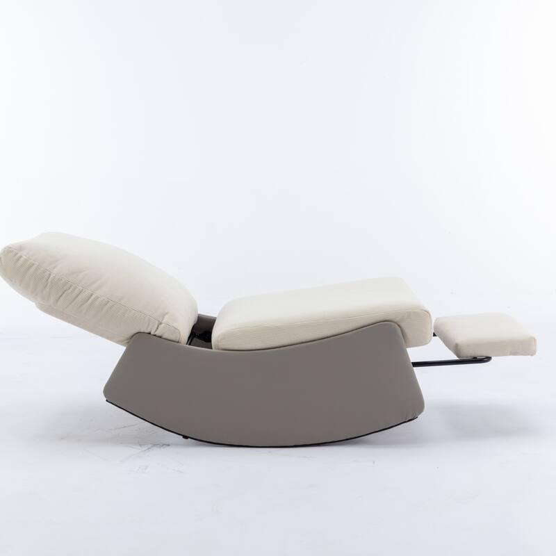 Modern Rocking Chair Upholstered Lounge Chair with Footrest