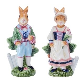 Fitz and Floyd Jardin Rabbit Salt and Pepper Shaker Set