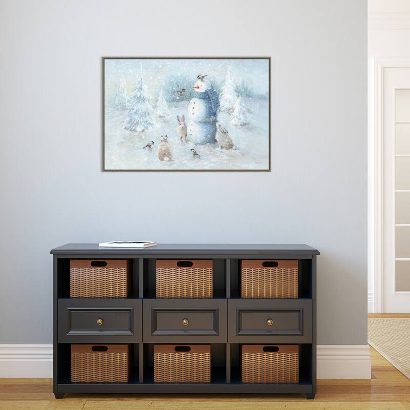 Let it Snow 01 by Lisa Audit Canvas Art Framed - 33 x 23 in