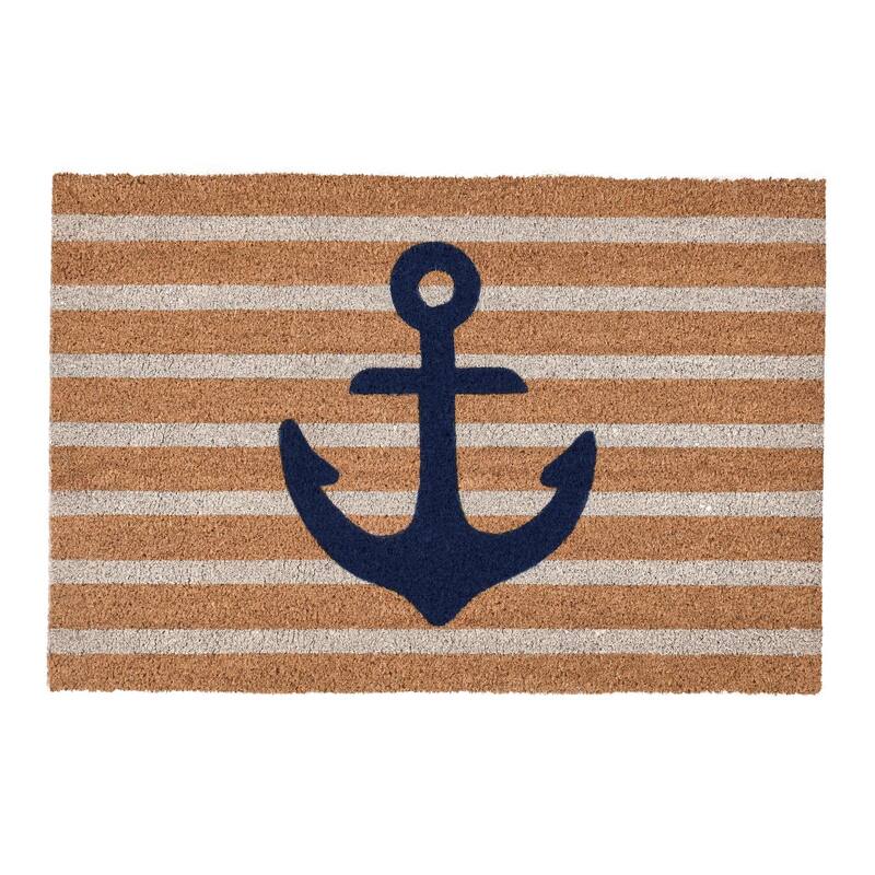 Villa by Classic Home Anchors Away 24x36 Navy and Natural Choir Doormat