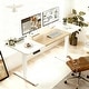 preview thumbnail 11 of 19, 55" Electric Standing Desk, Height Adjustable Home/Office Gaming Computer Table (Modern Luxury) Oak Natural Wood + Antique White
