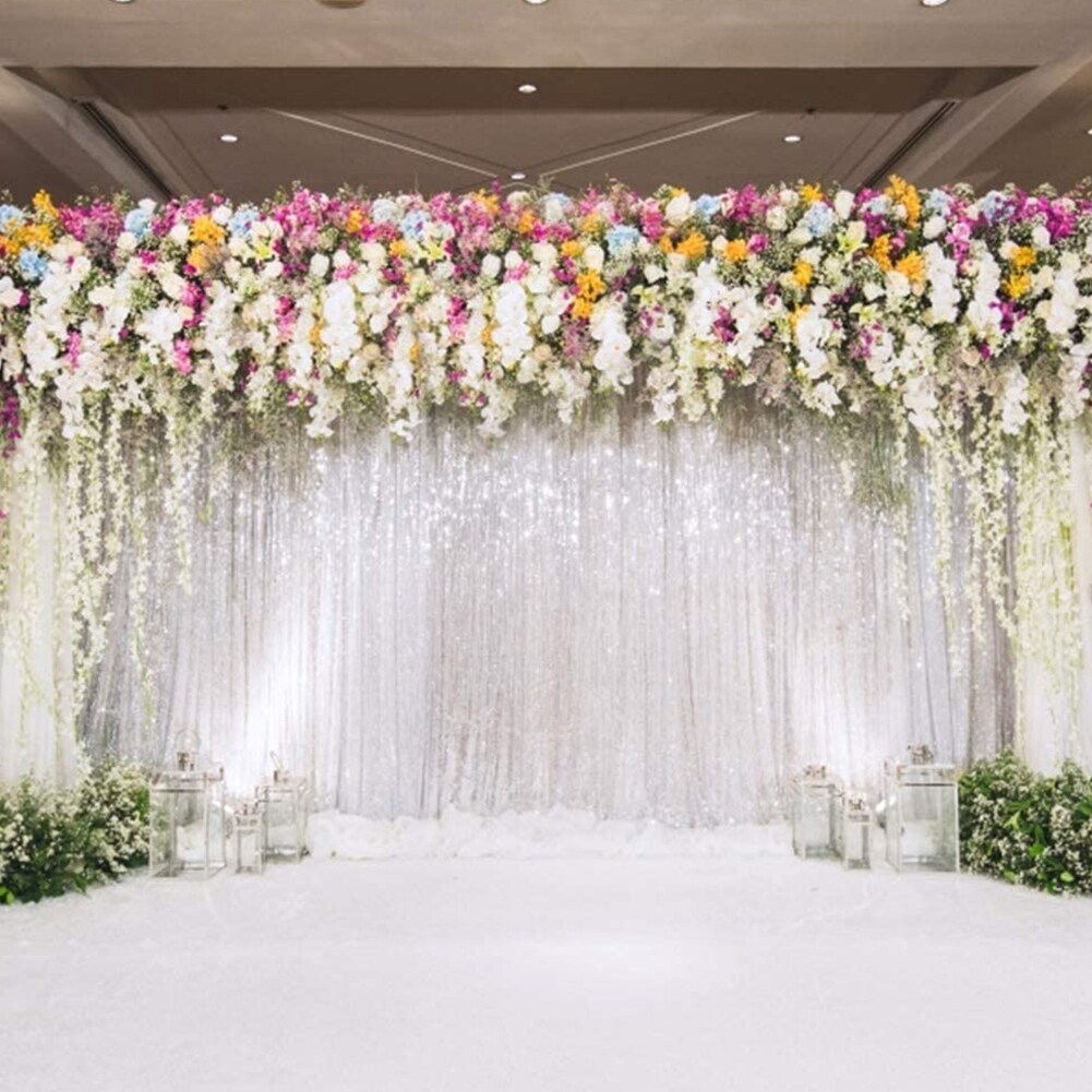 Heavy Duty Wedding Backdrop Stand Height Adjustable Canopy Frame - 9.84x9.84x9.84ft - White
