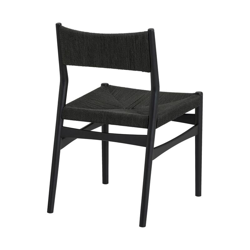 Pasadena Danish Solid Wood Oval 7 Piece Dining Table Set with Paper Cord Chairs