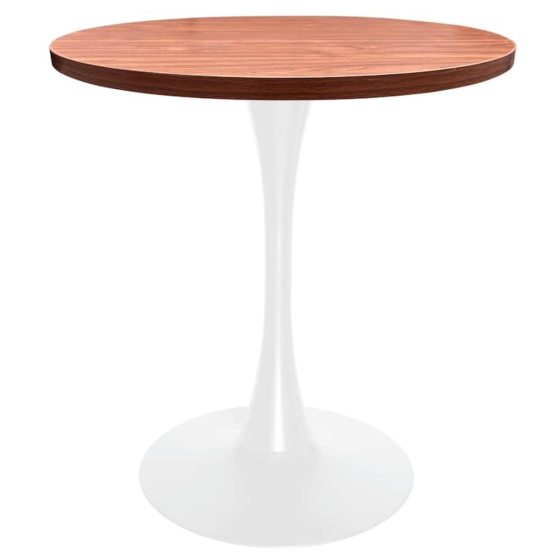 Bristol 27" Round Dining Table with MDF TableTop & White Pedestal Base for Kitchen & Dining Room
