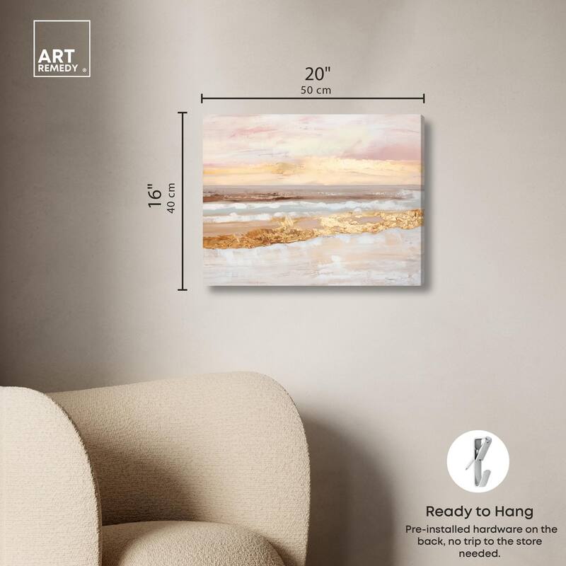 Rose Gold Coast Canvas by Art Remedy, Gallery Wrapped