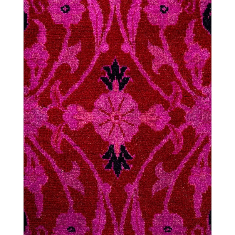 Overton Hand Knotted Wool Vintage Inspired Modern Contemporary Overdyed Pink Area Rug - 3' 1" x 5' 1"