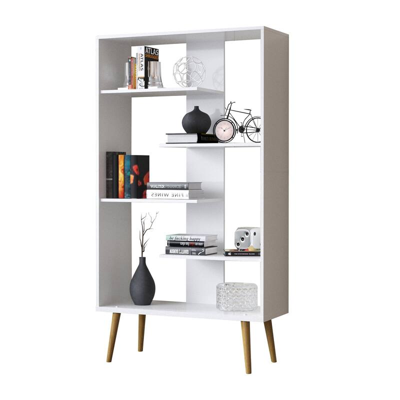 Boahaus Lund Modern Bookcase White Engineered Wood