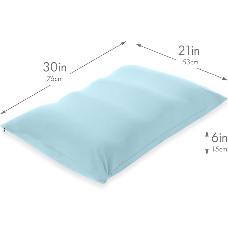 Premium Microbead Pillow, Anti-Aging, Silk like Cover, Sweet Baby Blue