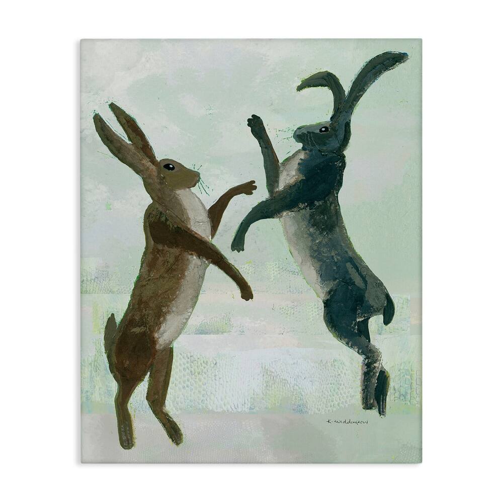 Stupell Rustic Boxing Hares Canvas Wall Art Design By Kay Widdowson