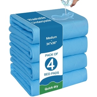 Highly Absorbent and Reusable Bed Pads Waterproof - 34" X 36"