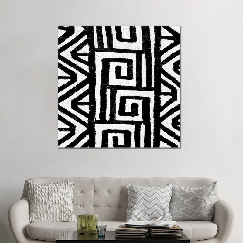 iCanvas "Mudcloth Black Geometric Design VIII" by Ellie Roberts Canvas Print