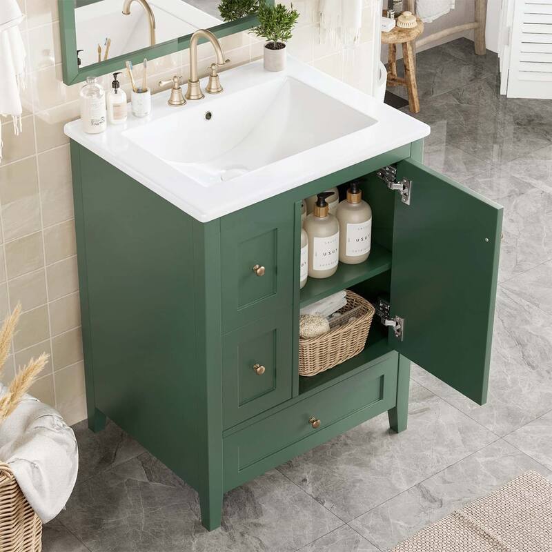 24-Inch Bathroom Vanity with Storage,Adjustable Shelf