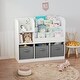 preview thumbnail 3 of 7, Multifunctional Kids Bookcase with 3 Collapsible Fabric Drawers