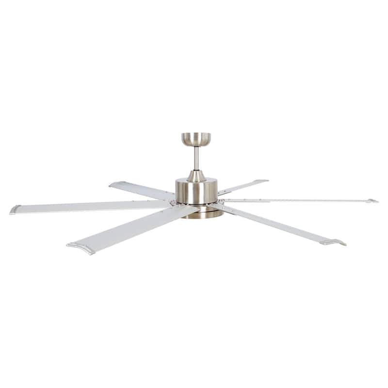 65-inch Brushed Nickel Modern Windmill Ceiling Fan with LED Light and Remote Control