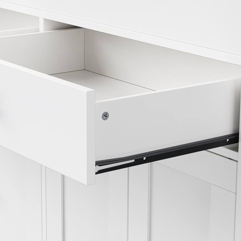 74.5“ Kitchen Island with Extendable Dining Table, Rolling Kitchen Island on Wheels with Spice Rack, Drawers and Cabinets