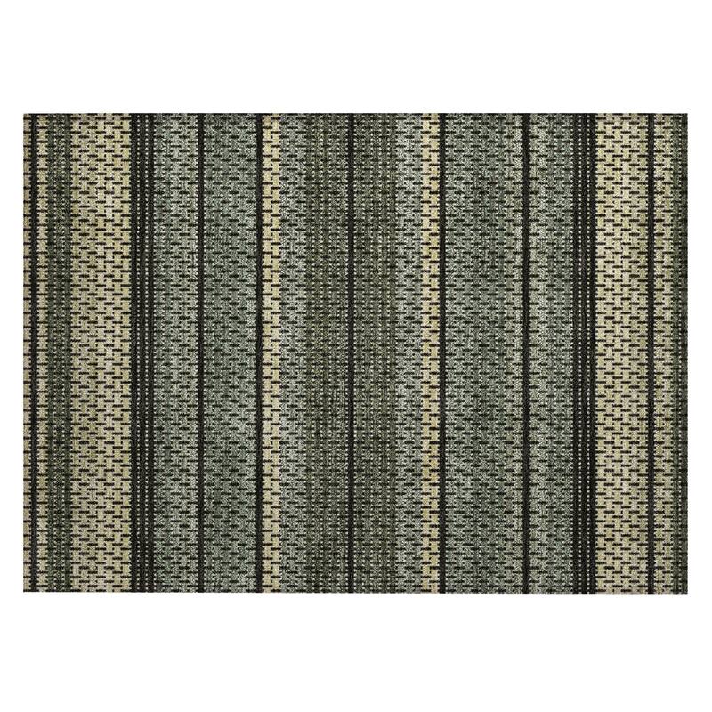 Machine Washable Indoor/ Outdoor Boho Stripe Chantille Rug