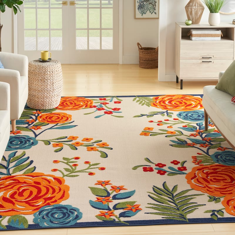 Nourison Aloha Indoor/Outdoor Floral Area Rug - 7'10" x 10'6" - Multi