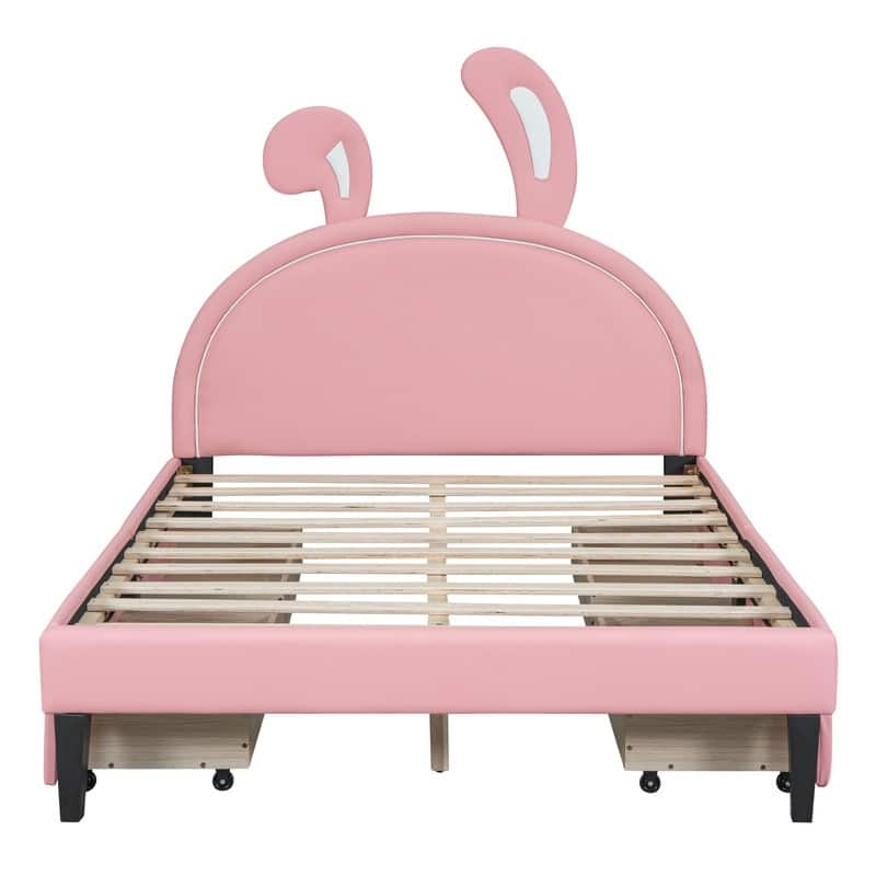 Full Size Upholstered Platform Bed,Full Bed Frame with Drawers For Kids ...