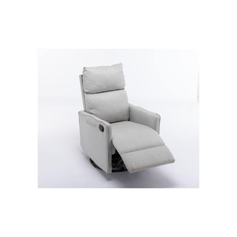 Cotton Linen Fabric Swivel Glider Recliner