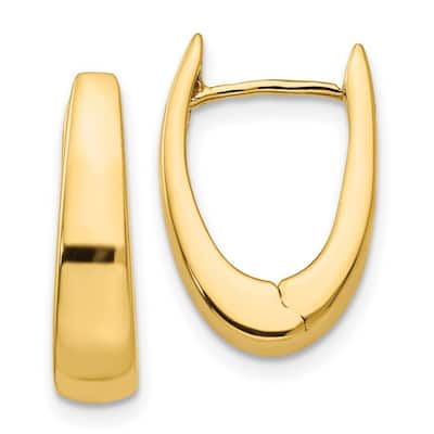 Curata 14k Yellow Gold Solid Polished Graduating Hinged Hoop Earrings 17x11mm