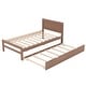 preview thumbnail 23 of 23, Twin Size Platform Bed w/Trundle & Headboard, Twin Bed Frame for Kids