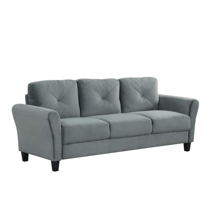 Velvet 3-Seater Sectional Sofa with Memory Foam Cushions