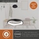 preview thumbnail 5 of 11, Bowen 1-Light Black Contemporary Round Chandelier, White Frosted Shade, LED Pendant Fixture Dining Table Entryway Island