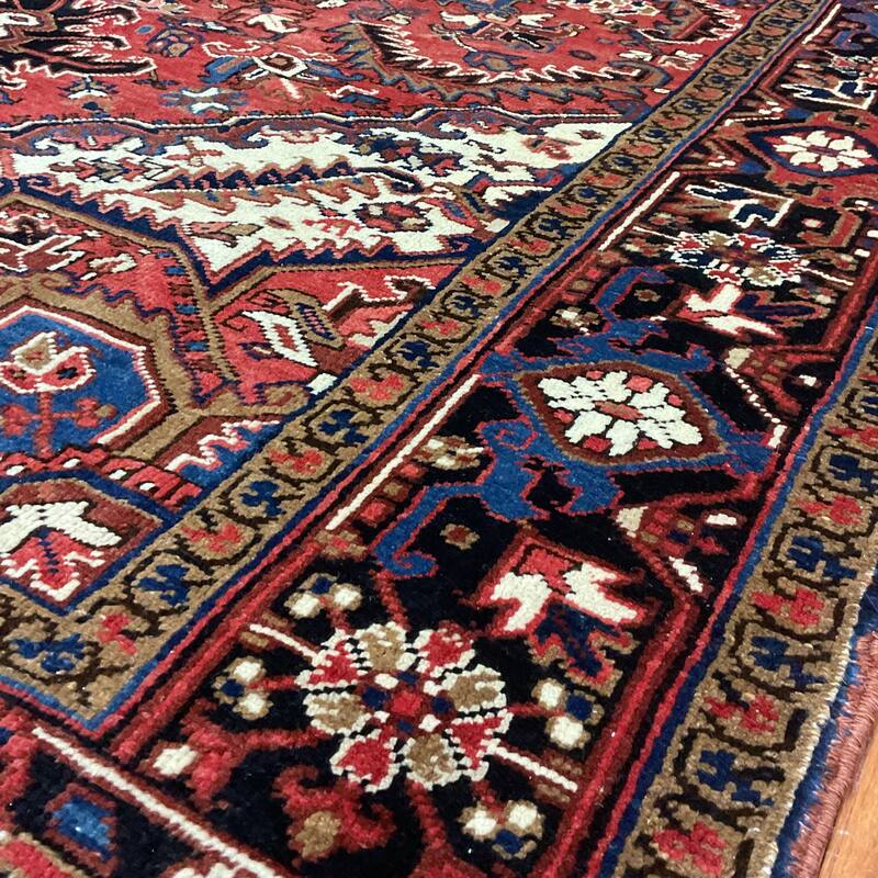 HERAT ORIENTAL Handmade Fine Persian Heriz Wool Rug - 7'2" x 10'9"