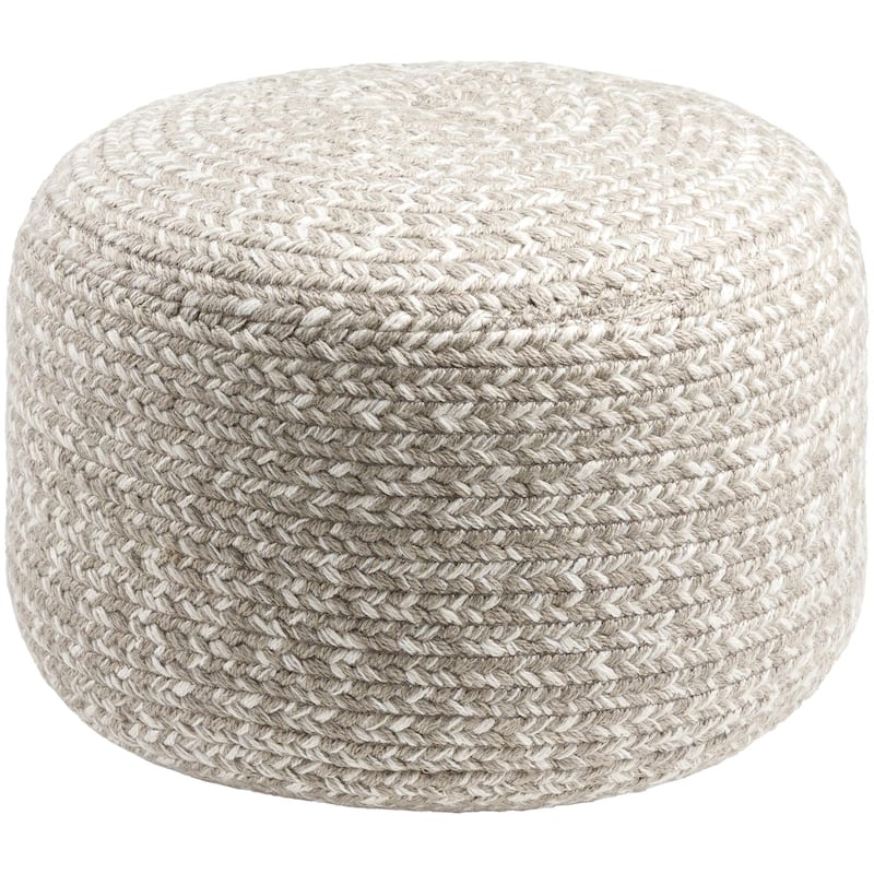 Livabliss Entwined Modern & Contemporary Solid Color Pouf