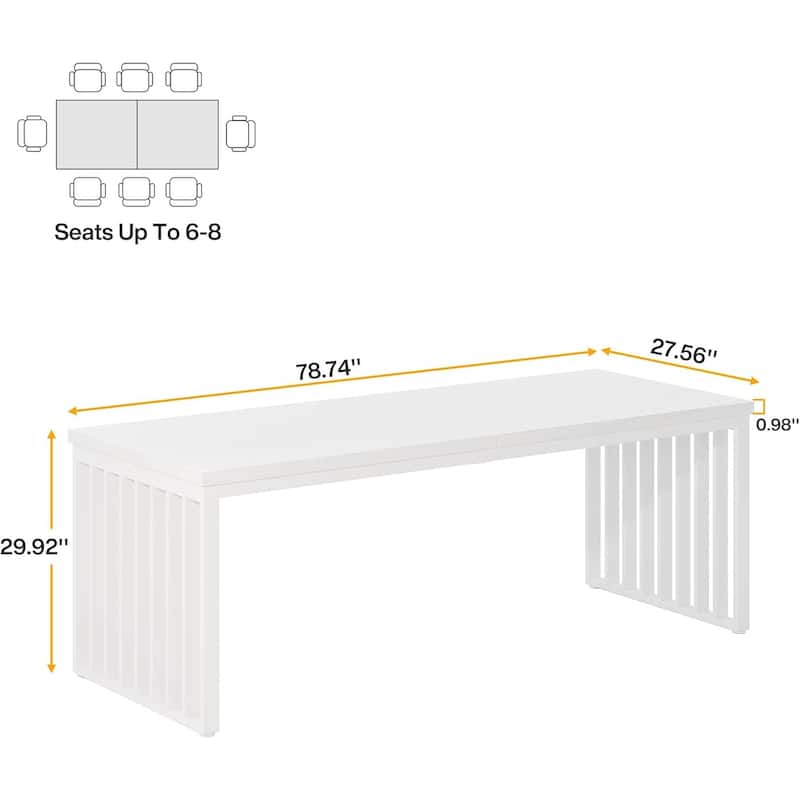 78.74" Extra Long Computer Desk, Double 2-Person Desk, Workstation Writing Study Table for Home Office