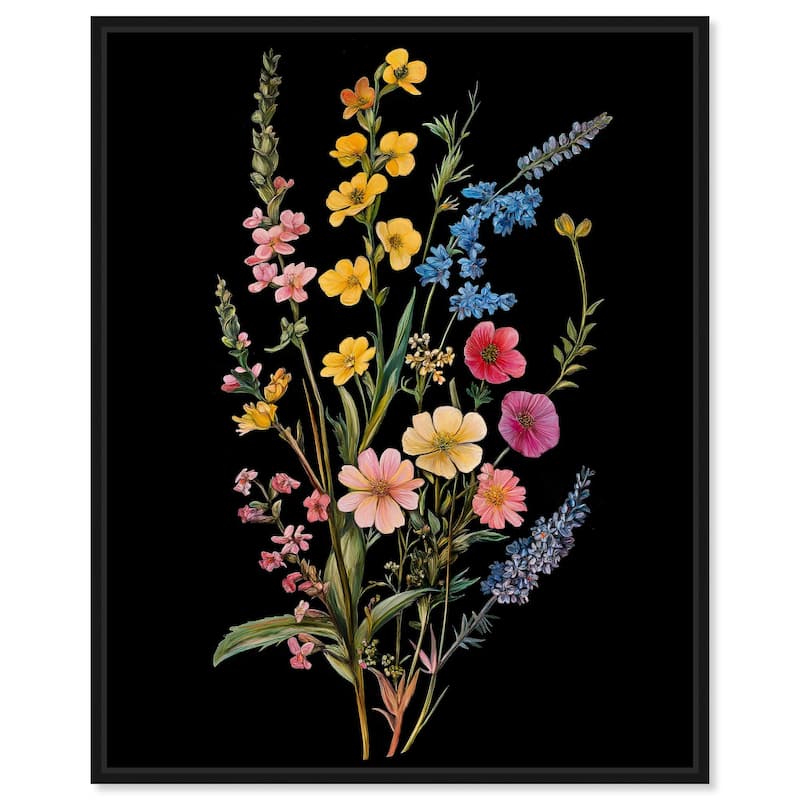 Darkling Daisies I Canvas by Art Remedy - Black - 36" x 45"