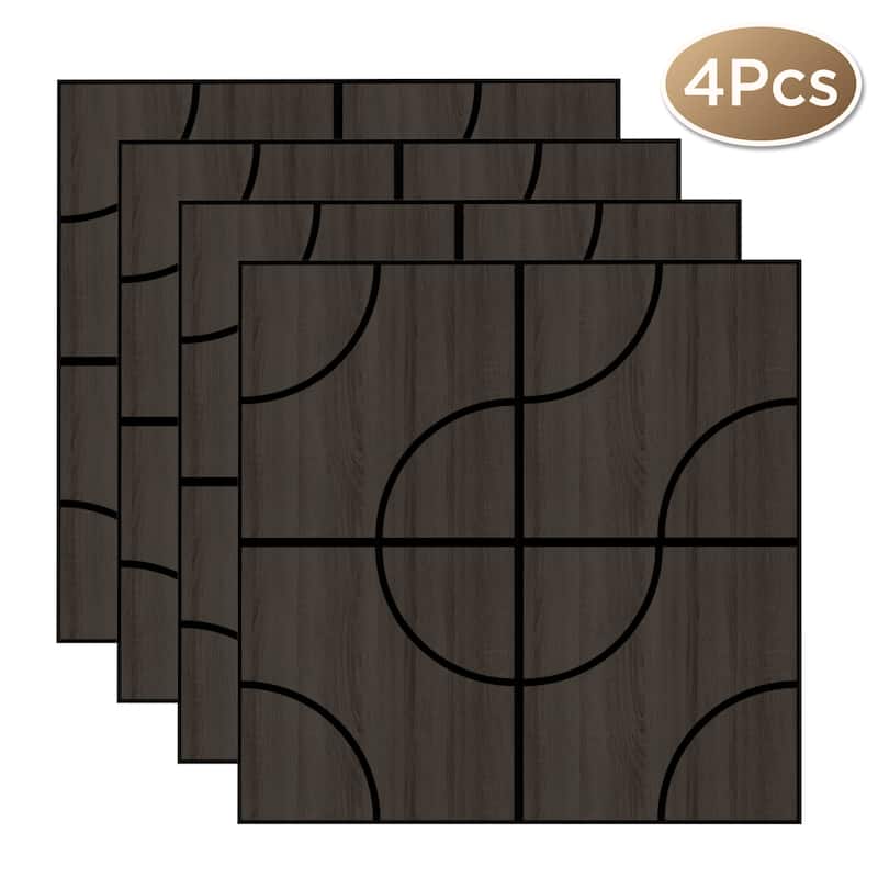 23.6" x 23.6" Wood Acoustic Wall Panels for Ceiling and Wall Decor, 4-Pack (15 sq ft)