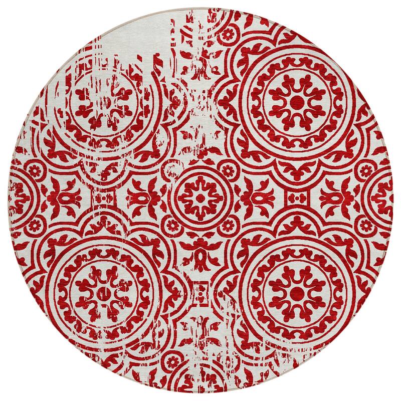 Machine Washable Indoor/ Outdoor Chantille Suzani Vintage Rug