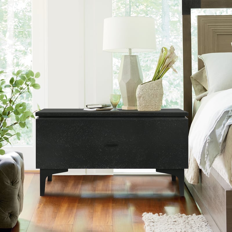 Legend 3 or 4 Piece Gray Fabric King or Queen Platform Bed and Nightstands Bedroom Set