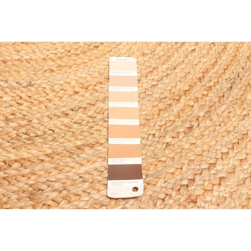 ECARPETGALLERY Braided Weave Palas Denizli Tan Jute Rug - 4'10 x 4'10