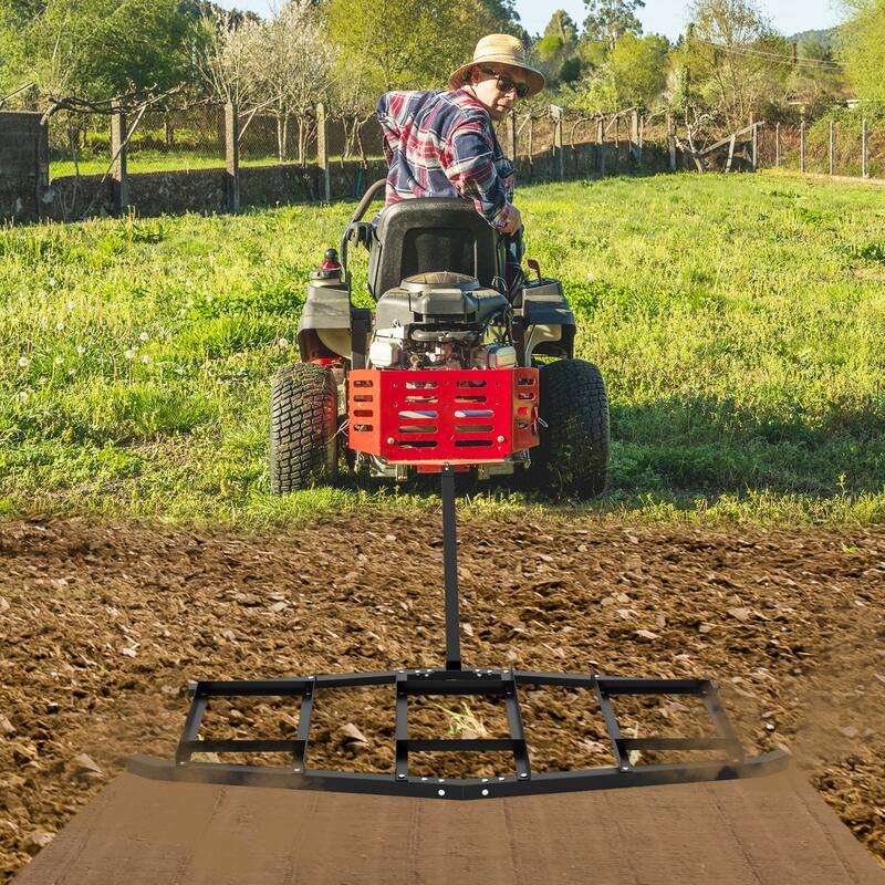 Gymax 84'' Wide Driveway Drag Tow-Behind Leveling Rake w/Reinforced