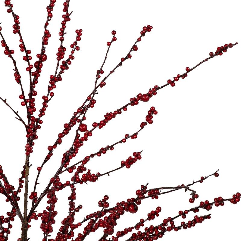 50" Artificial Red Berry Christmas Twig Tree with Square Stand, Unlit - 4 Foot