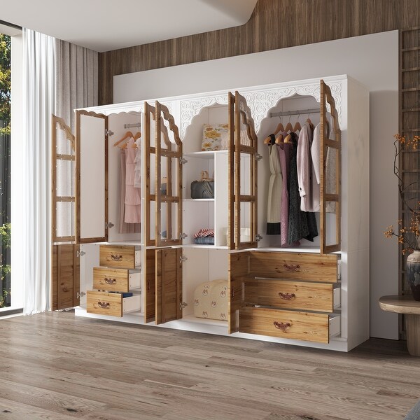 Vintage-Inspired Grand Closet Dual Wardrobe Set with Metal Accents - On  Sale - Bed Bath & Beyond - 40341395