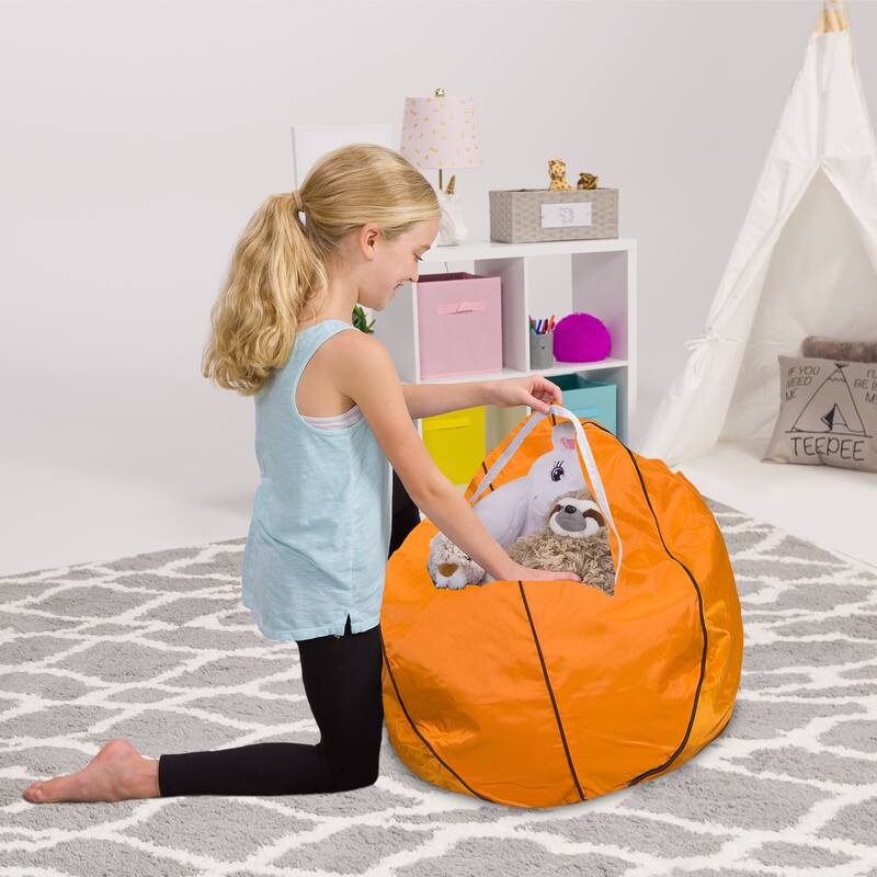 Kids Bean Bag Chair Cover Stuffed Animal Storage or Toy Organizer
