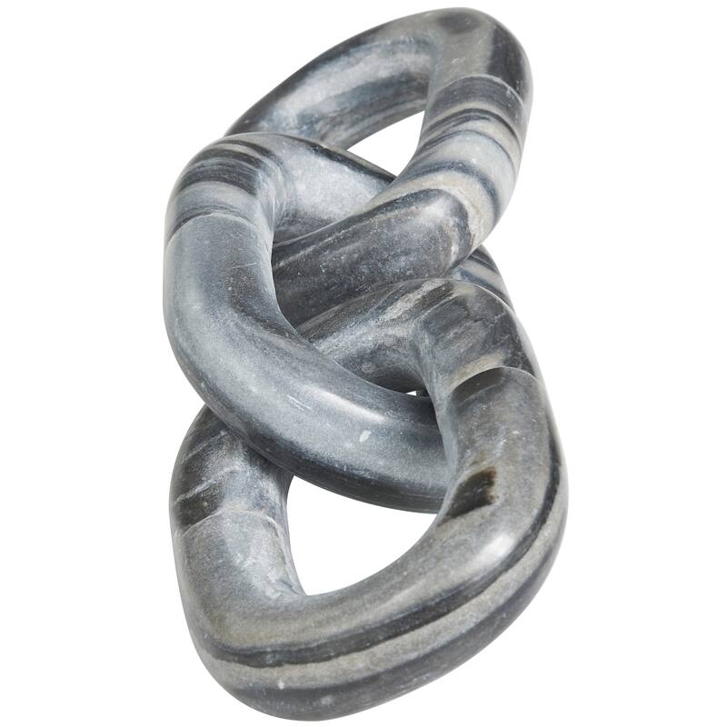 Luxe Gray Marble Geometric 2 or 3 Link Chain Sculpture